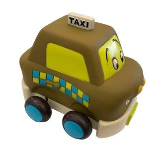 Justb-Byou Pull-Back & Go Soft Play Olive Green Taxi Cab Toy Car